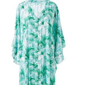 Melissa Odabash Nicola Palm Kaftan One Size Fits All